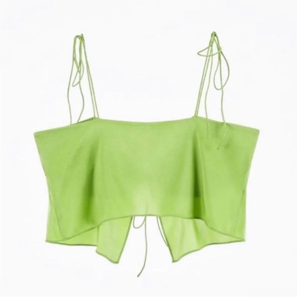 Zara Silk Blend Tie Front Top - Picture 5 of 6